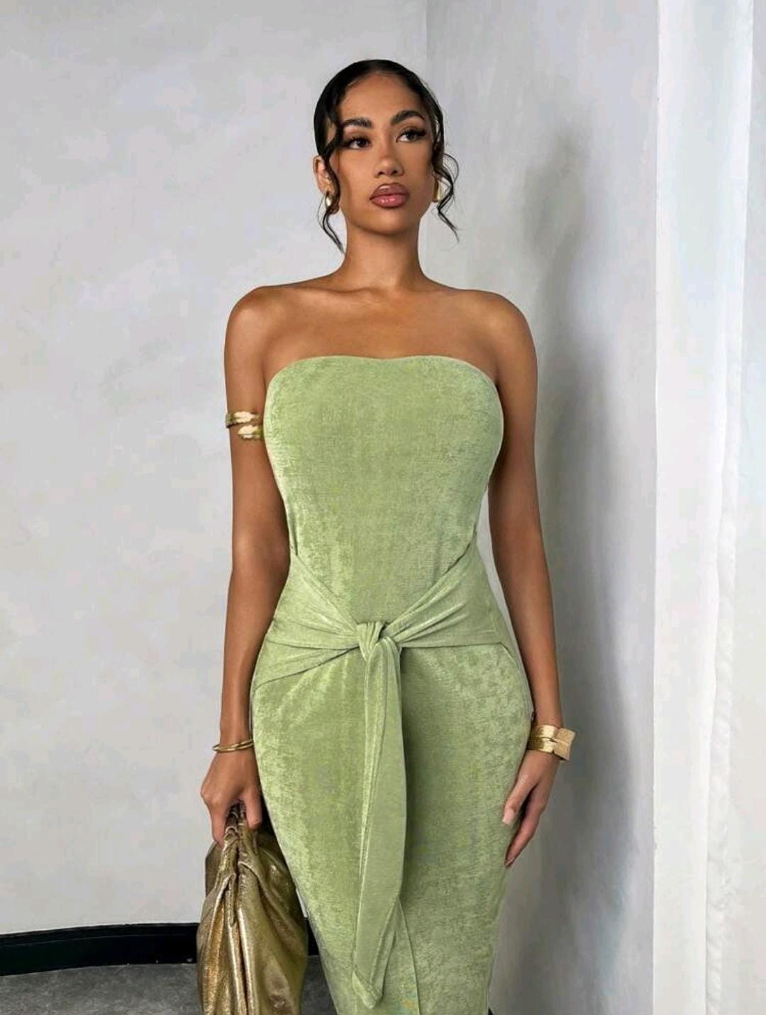 SHEIN BAE Vestido ajustado con tirantes anudados