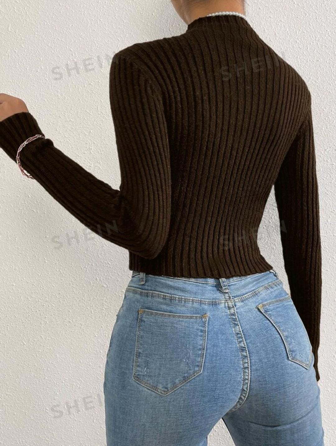 SHEIN Relaxiva Suéter de cuello alto