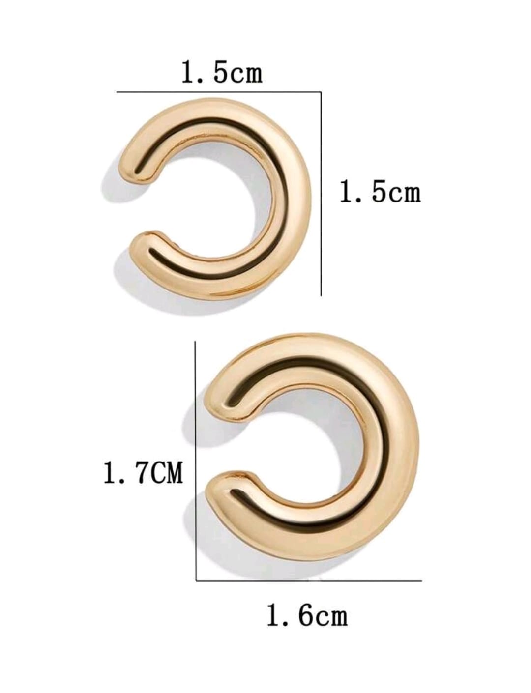 2 Piezas Cuff De Oreja Simple Y Elegante En Forma De C