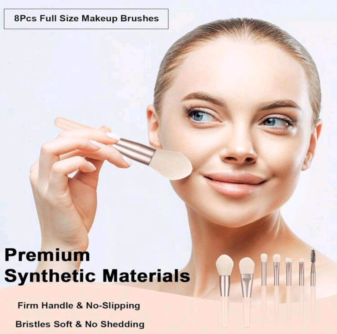 8 Piezas Set De Brochas Portátil Con Cerdas Suaves