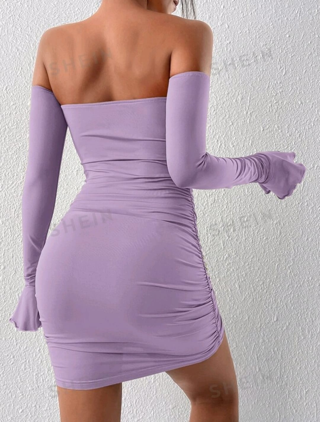 SHEIN PETITE Vestido ajustado de hombros descubiertos