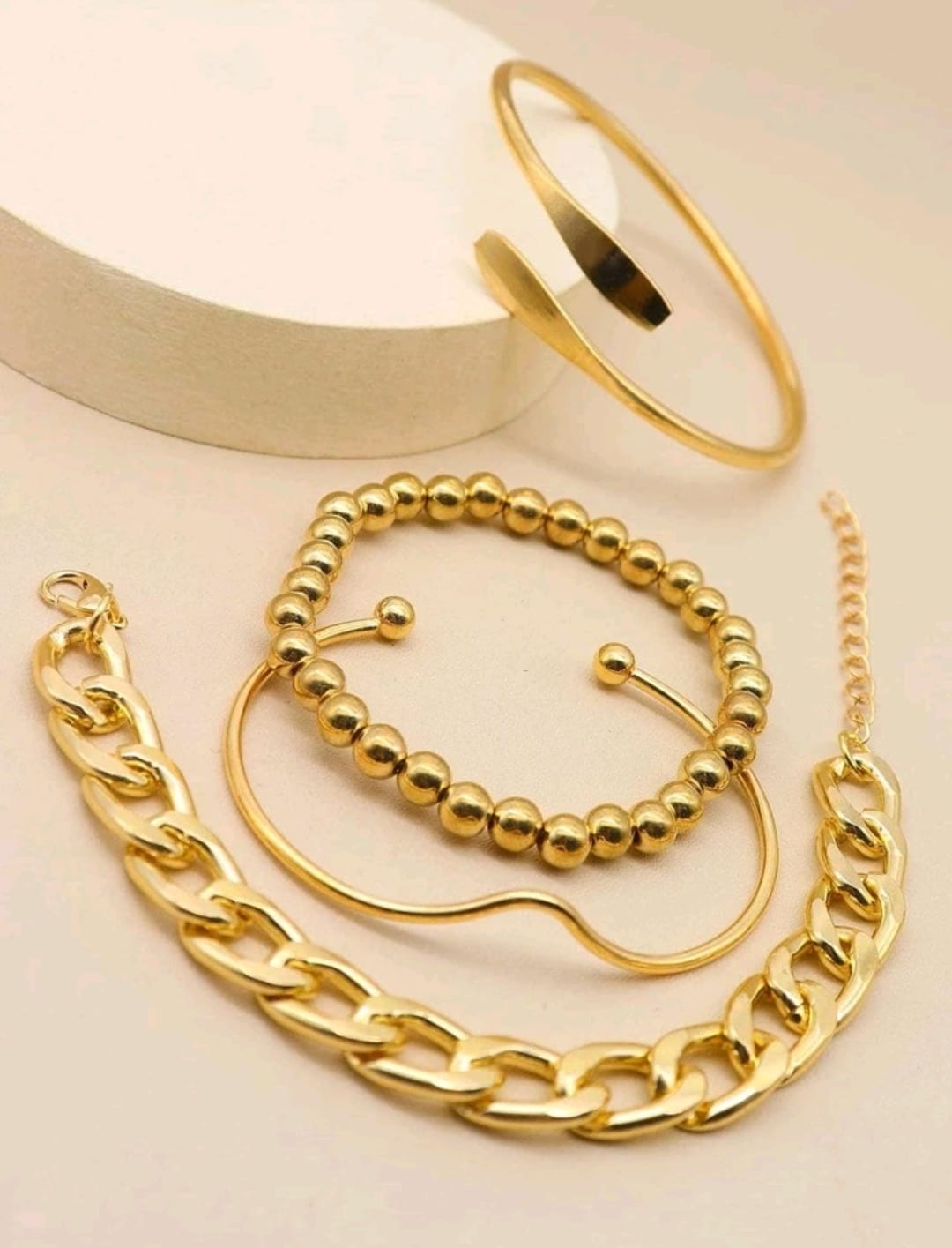 4 piezas Pulsera con cuenta minimalista