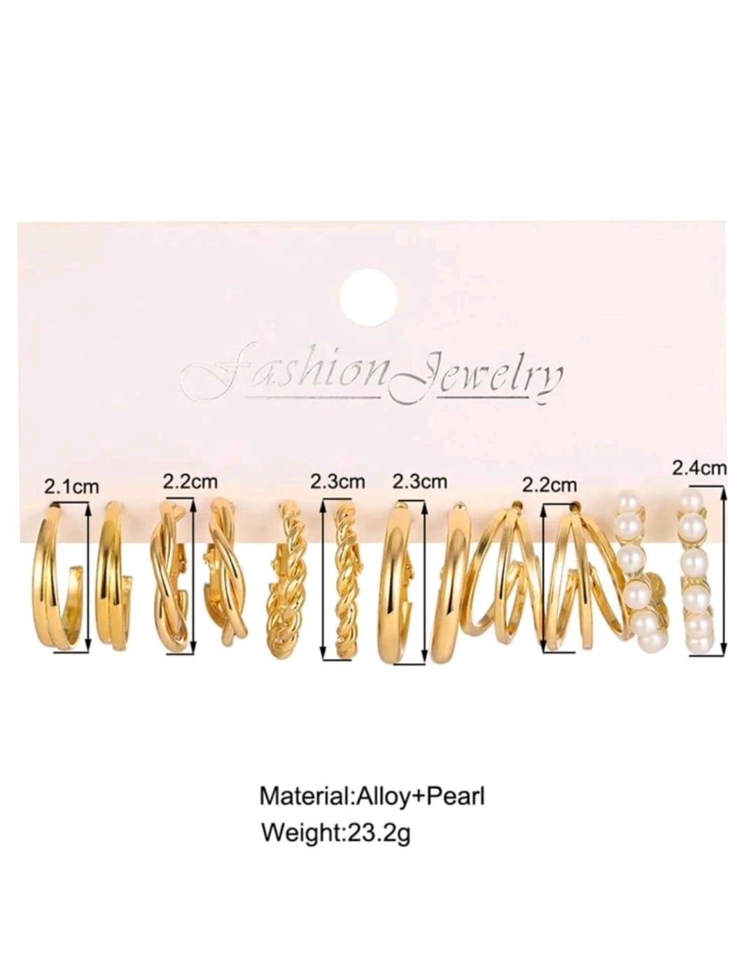 Conjunto De 6 Pares De Pendientes Con Aros Retorcidos Geométricos De Moda