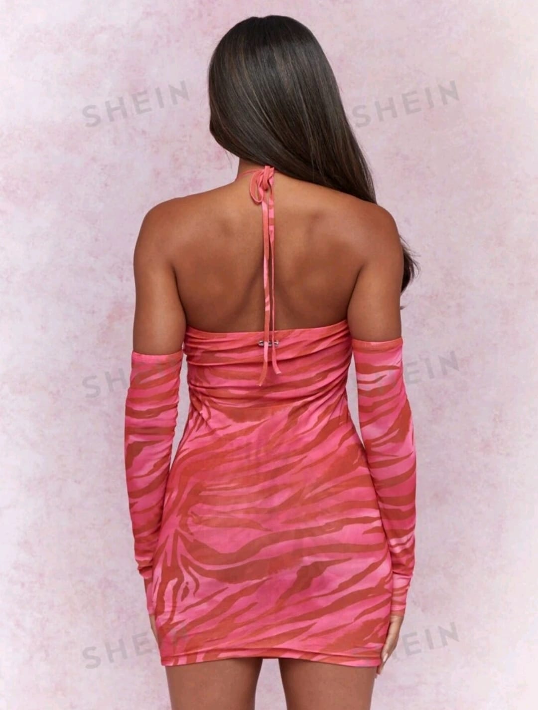 MISSGUIDED Mini vestido estilo Bardot con estampado de tigre