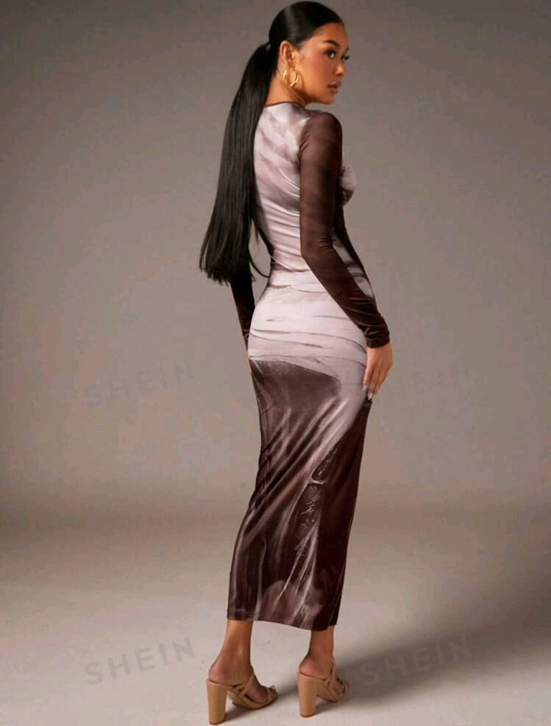 SHEIN BAE Vestido ajustado mapa de calor corporal con estampado