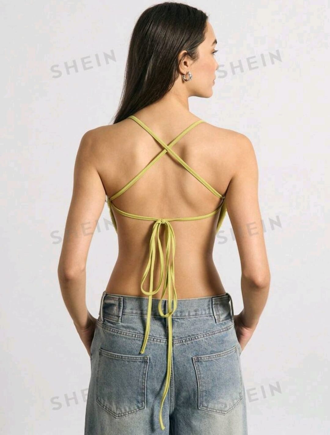 AiiRZ Top corto con cuello en forma de bufanda, cuello