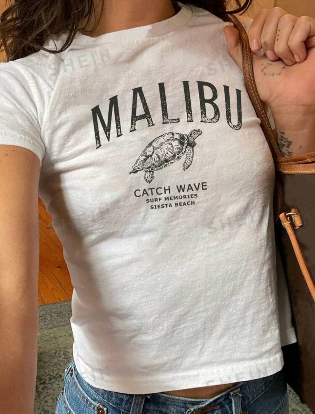 INAWLY Camiseta de mujer tipo bebé con estampado de eslogan de tortuga Y2K