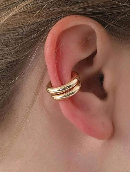 2 Piezas Cuff De Oreja Simple Y Elegante En Forma De C