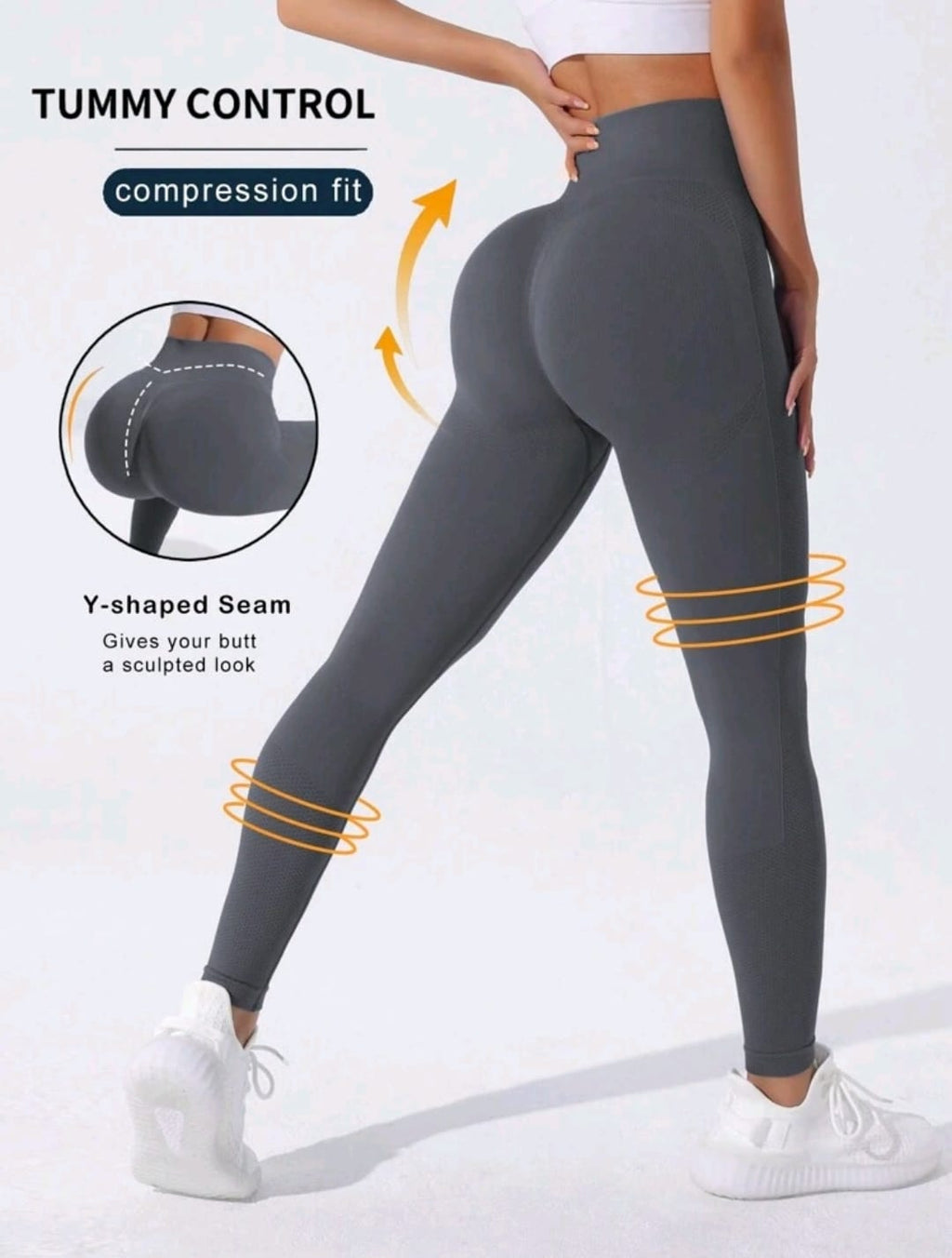 SHEIN Sport Studio Leggings deportivos sin costuras de alta elasticidad