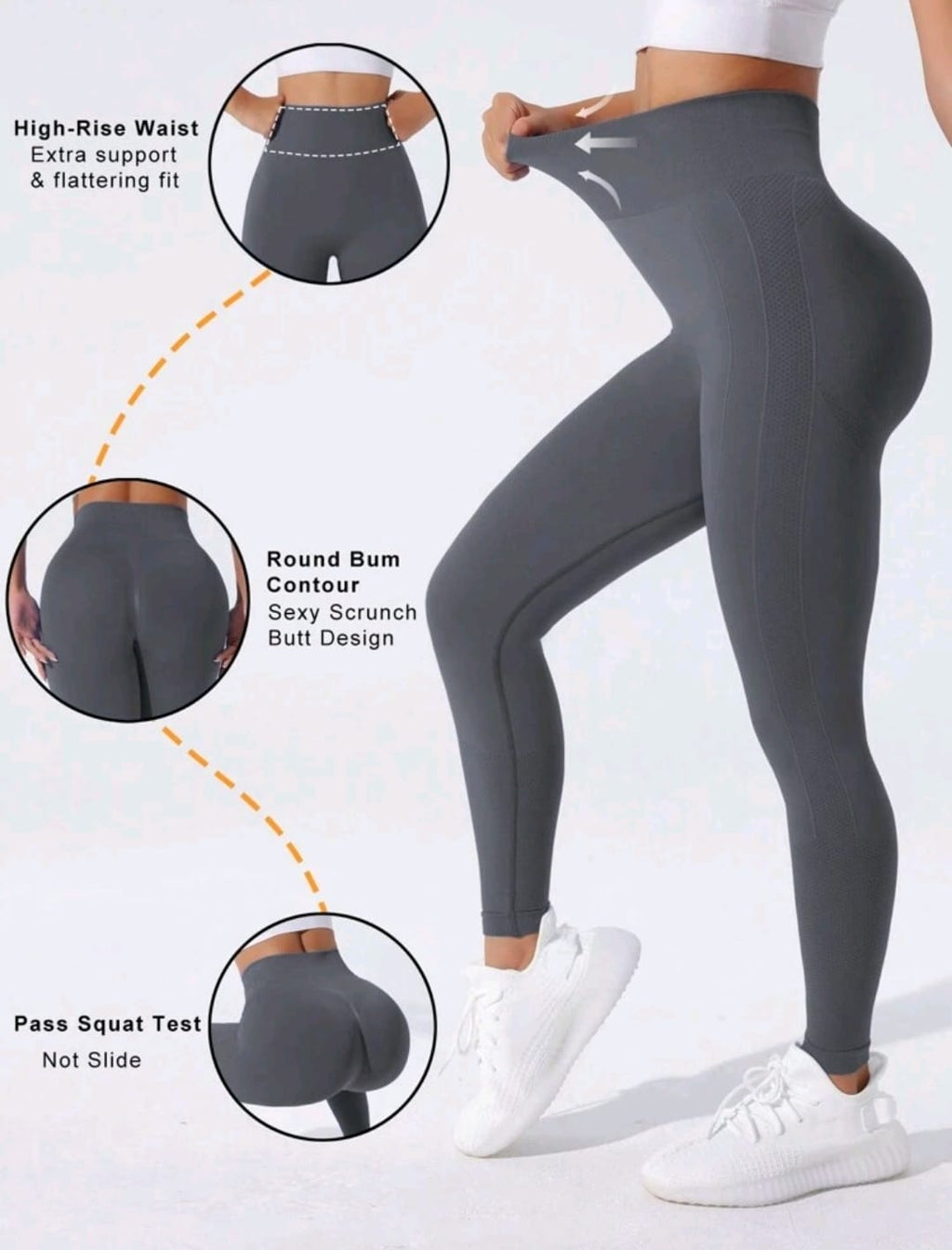 SHEIN Sport Studio Leggings deportivos sin costuras de alta elasticidad