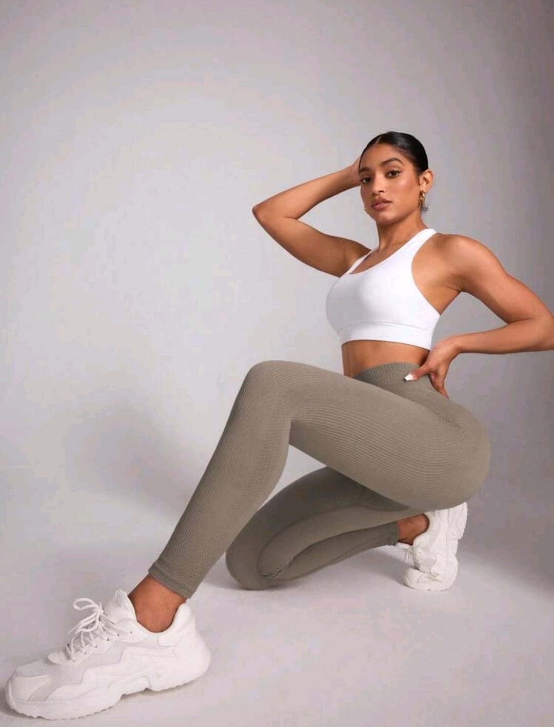 SHEIN Sport Seamluxe Leggings deportivos sin costuras de cintura alta
