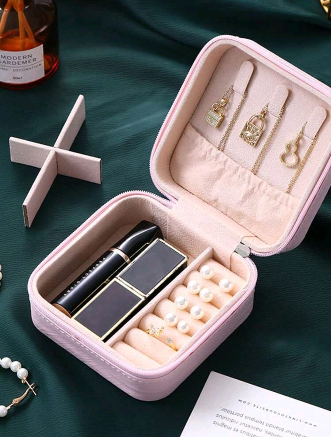 1 Pieza Caja De Almacenamiento De Joyas De Múltiples Rejillas