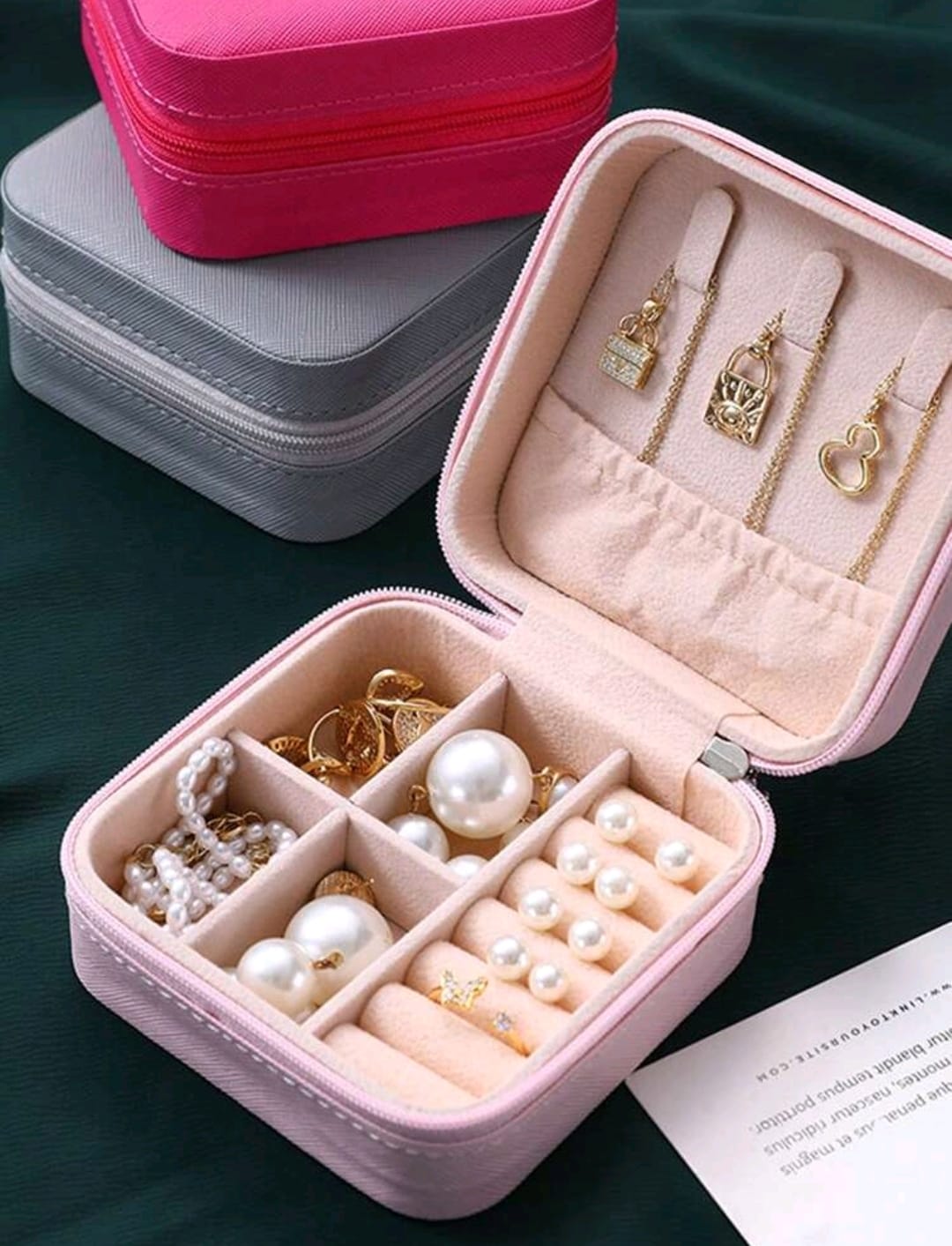 1 Pieza Caja De Almacenamiento De Joyas De Múltiples Rejillas