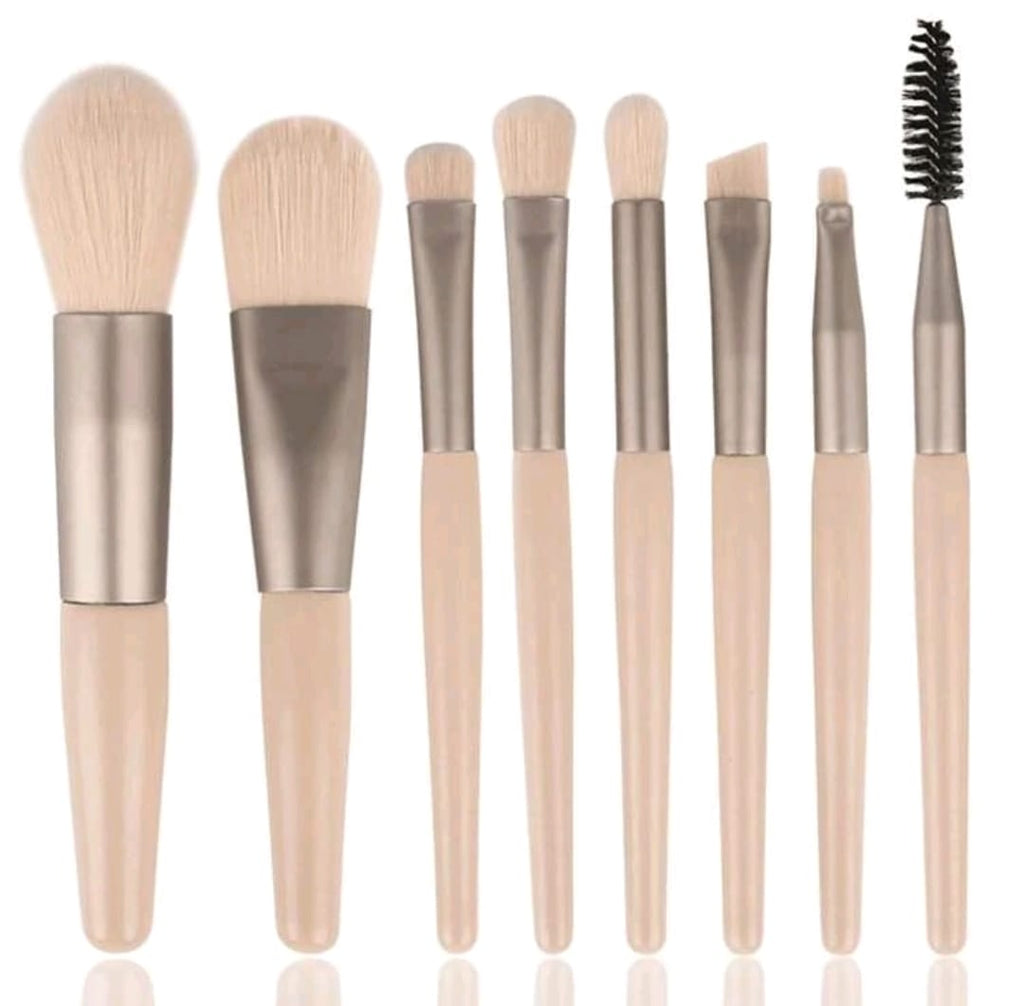 8 Piezas Set De Brochas Portátil Con Cerdas Suaves