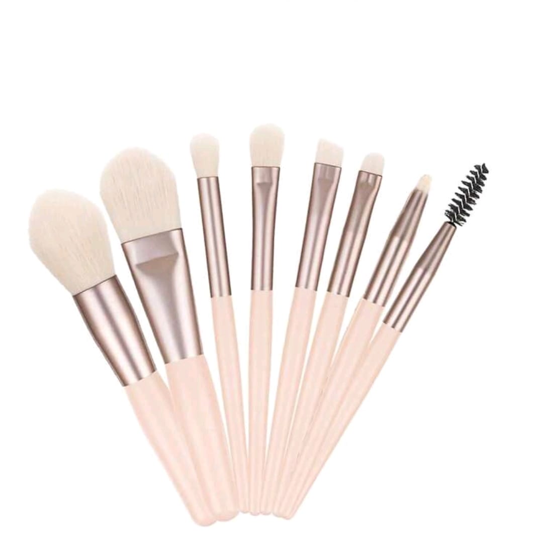 8 Piezas Set De Brochas Portátil Con Cerdas Suaves