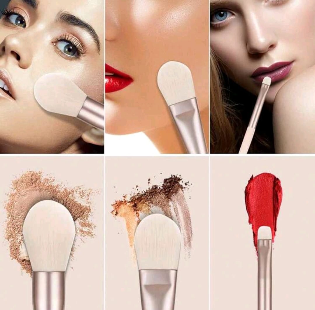 8 Piezas Set De Brochas Portátil Con Cerdas Suaves