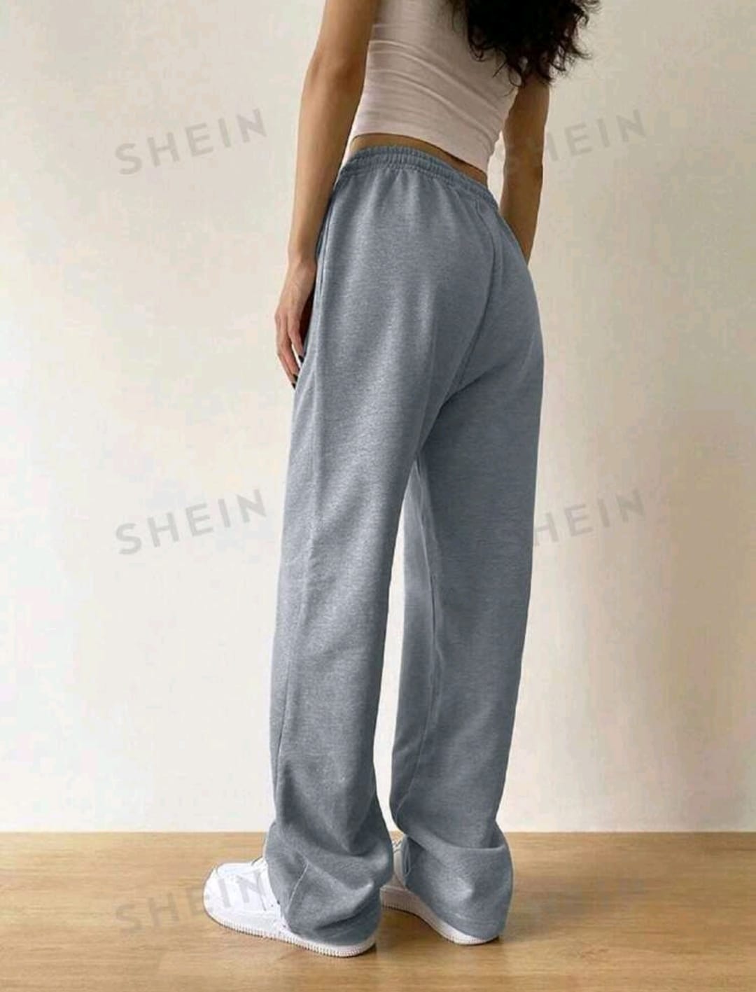 INAWLY Pantalones deportivos unicolor de cintura