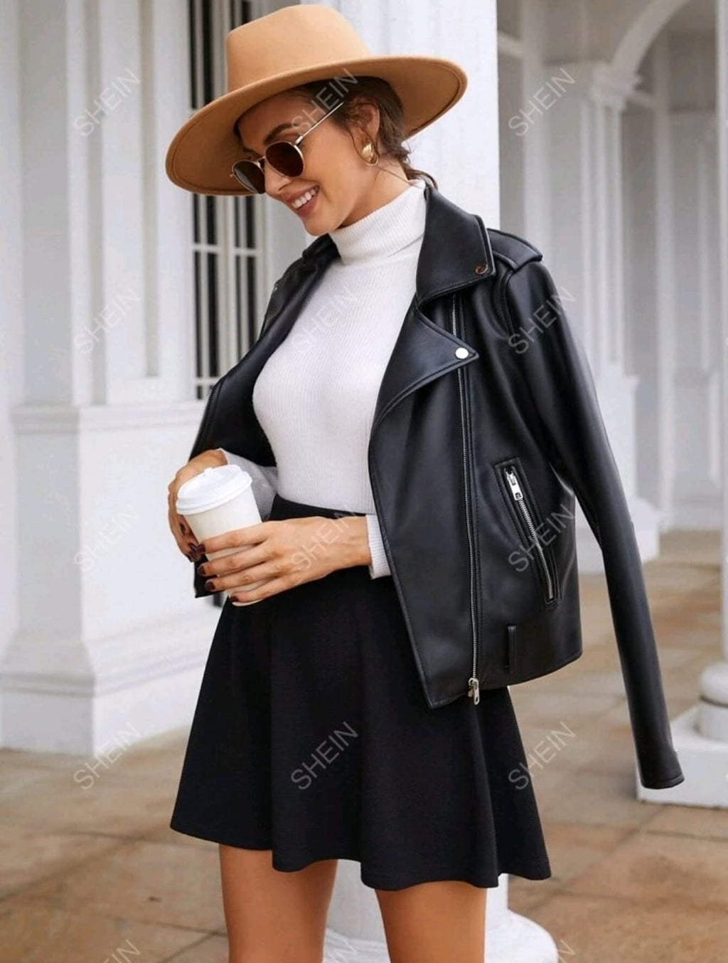 SHEIN Frenchy Falda amplia de talle alto con textura