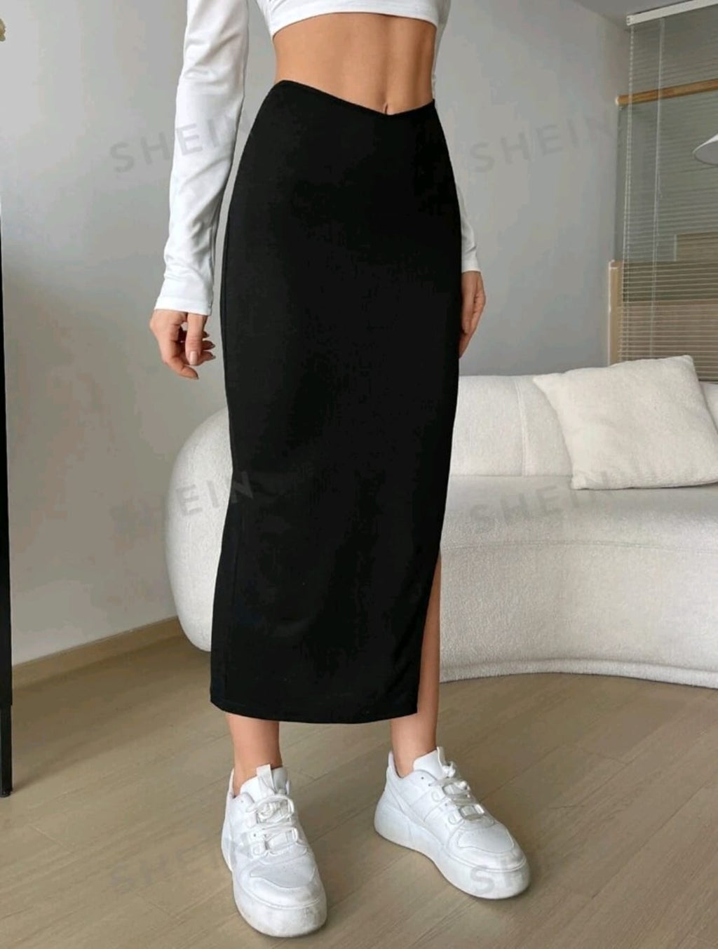 SHEIN EZwear Falda negra de primavera