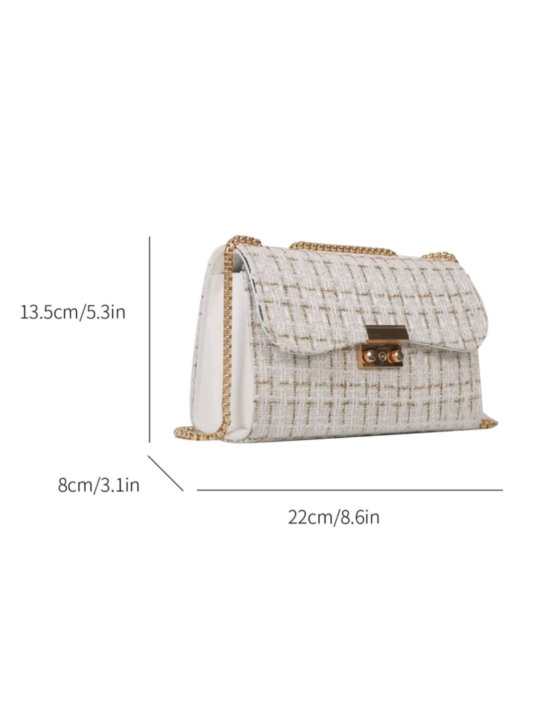 Bolsa cuadrada con patrón de cuadros