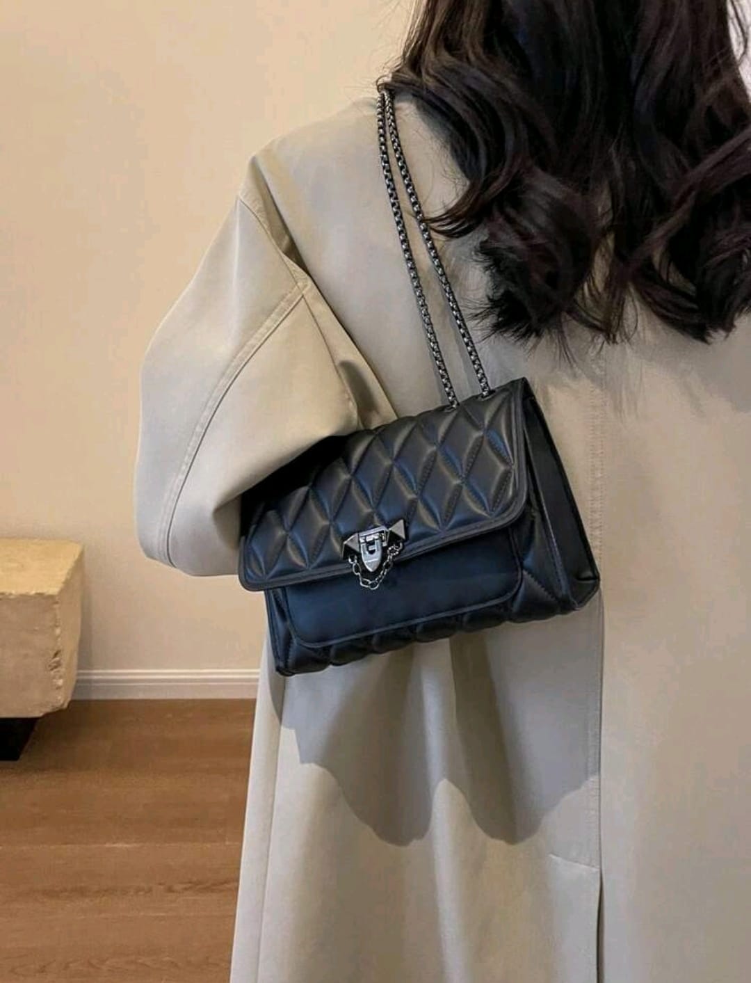 1 Pieza Bolsa Minimalista De Moda Con Diseño De Diamantes