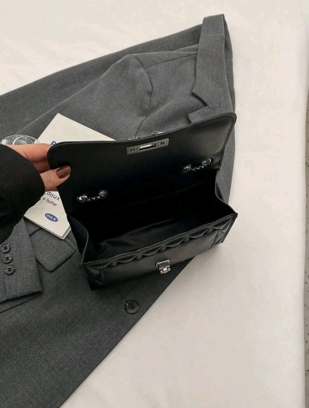 1 Pieza Bolsa Minimalista De Moda Con Diseño De Diamantes