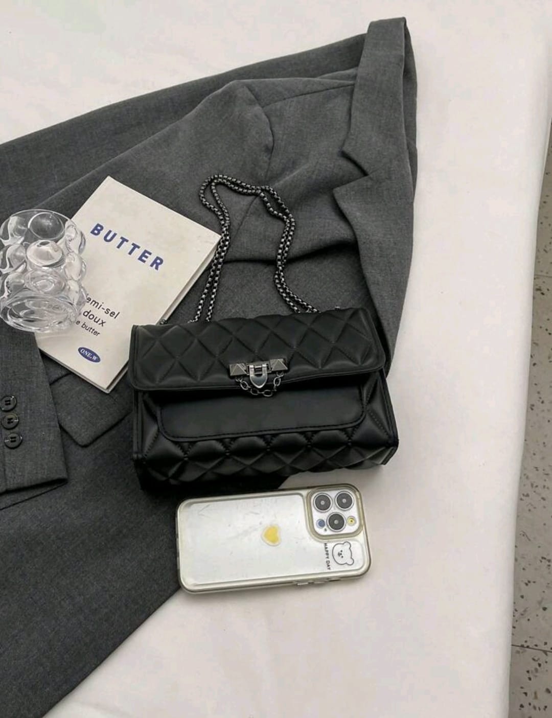 1 Pieza Bolsa Minimalista De Moda Con Diseño De Diamantes