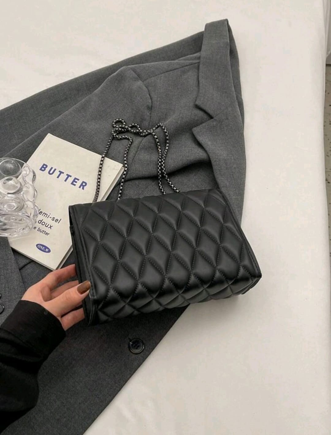 1 Pieza Bolsa Minimalista De Moda Con Diseño De Diamantes