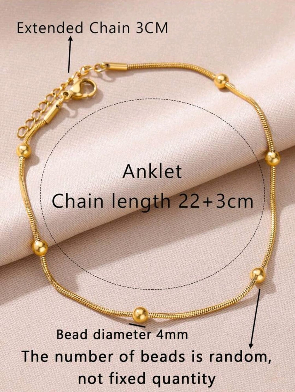 1 pieza Pulsera tobillera de cadena simple europeo y americano