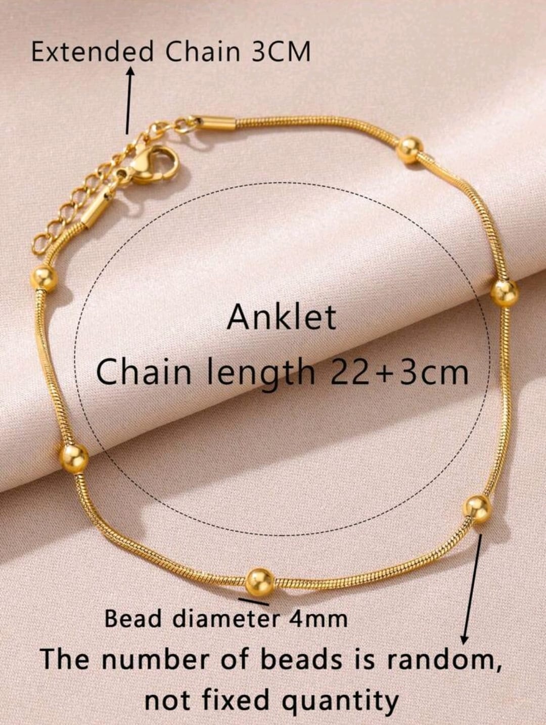 1 pieza Pulsera tobillera de cadena simple europeo y americano
