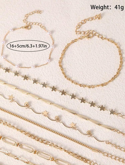 Set de 10 piezas de pulsera con de estrella