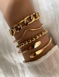 4 piezas Pulsera con cuenta minimalista