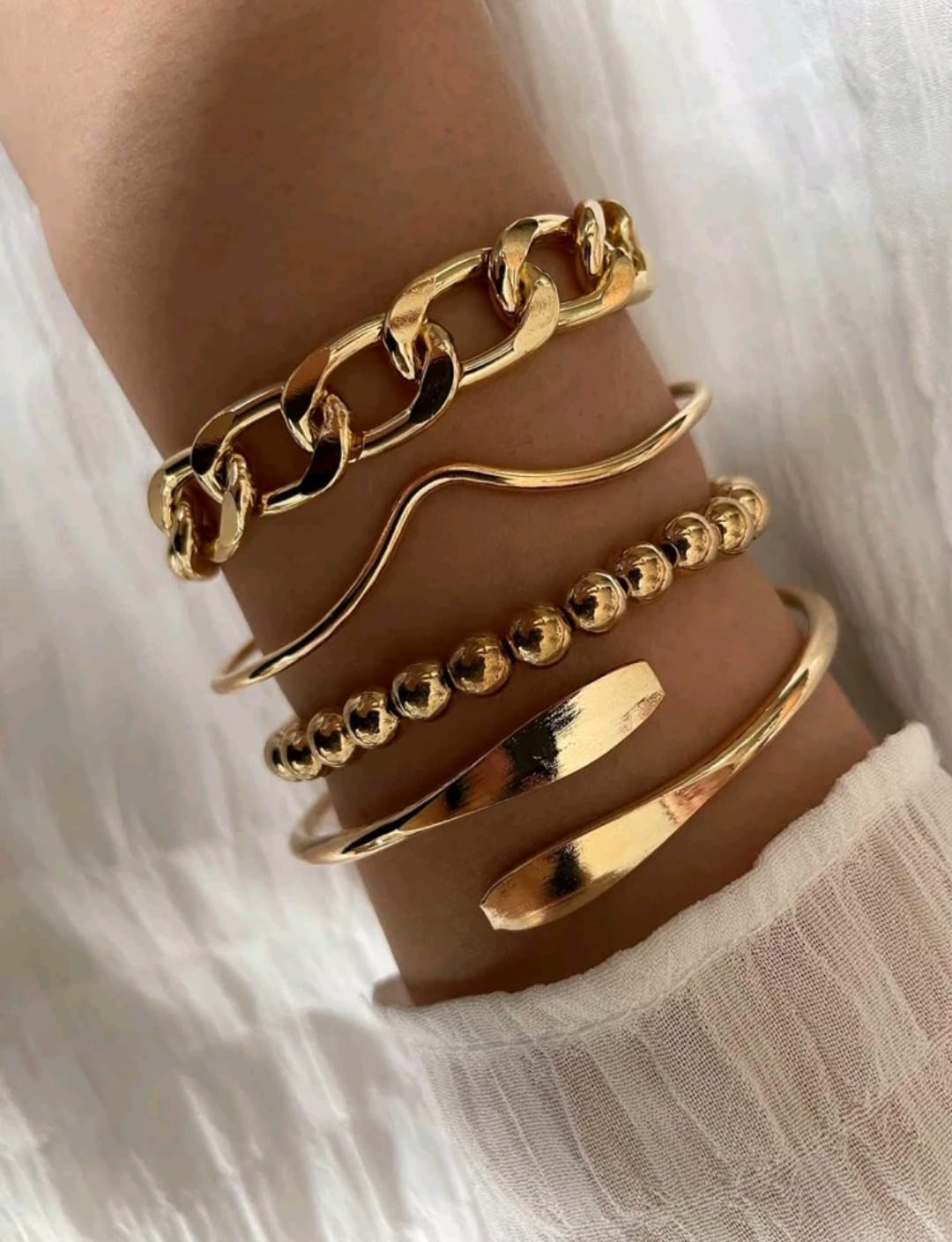 4 piezas Pulsera con cuenta minimalista