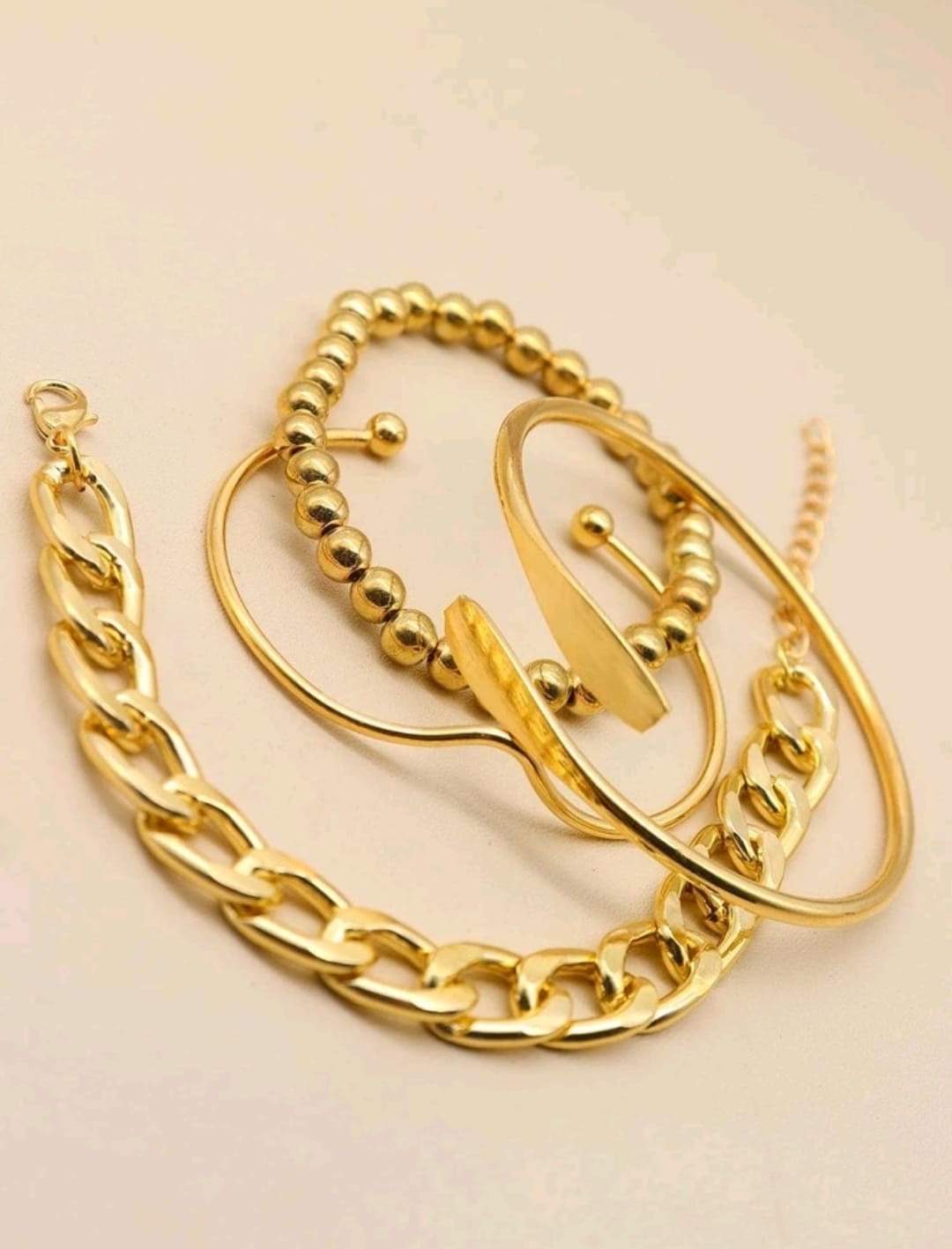 4 piezas Pulsera con cuenta minimalista