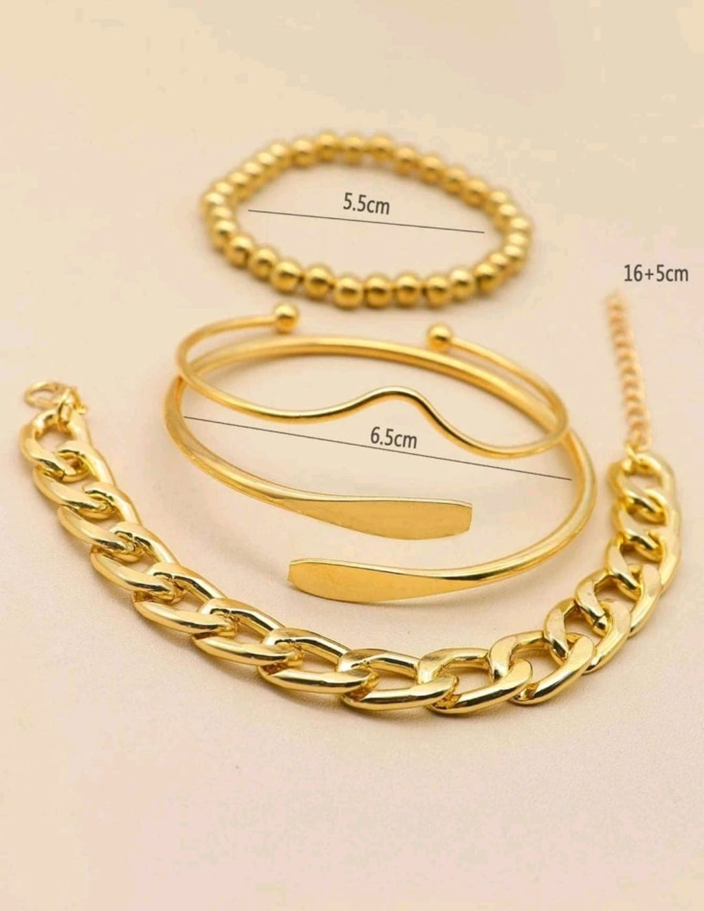 4 piezas Pulsera con cuenta minimalista