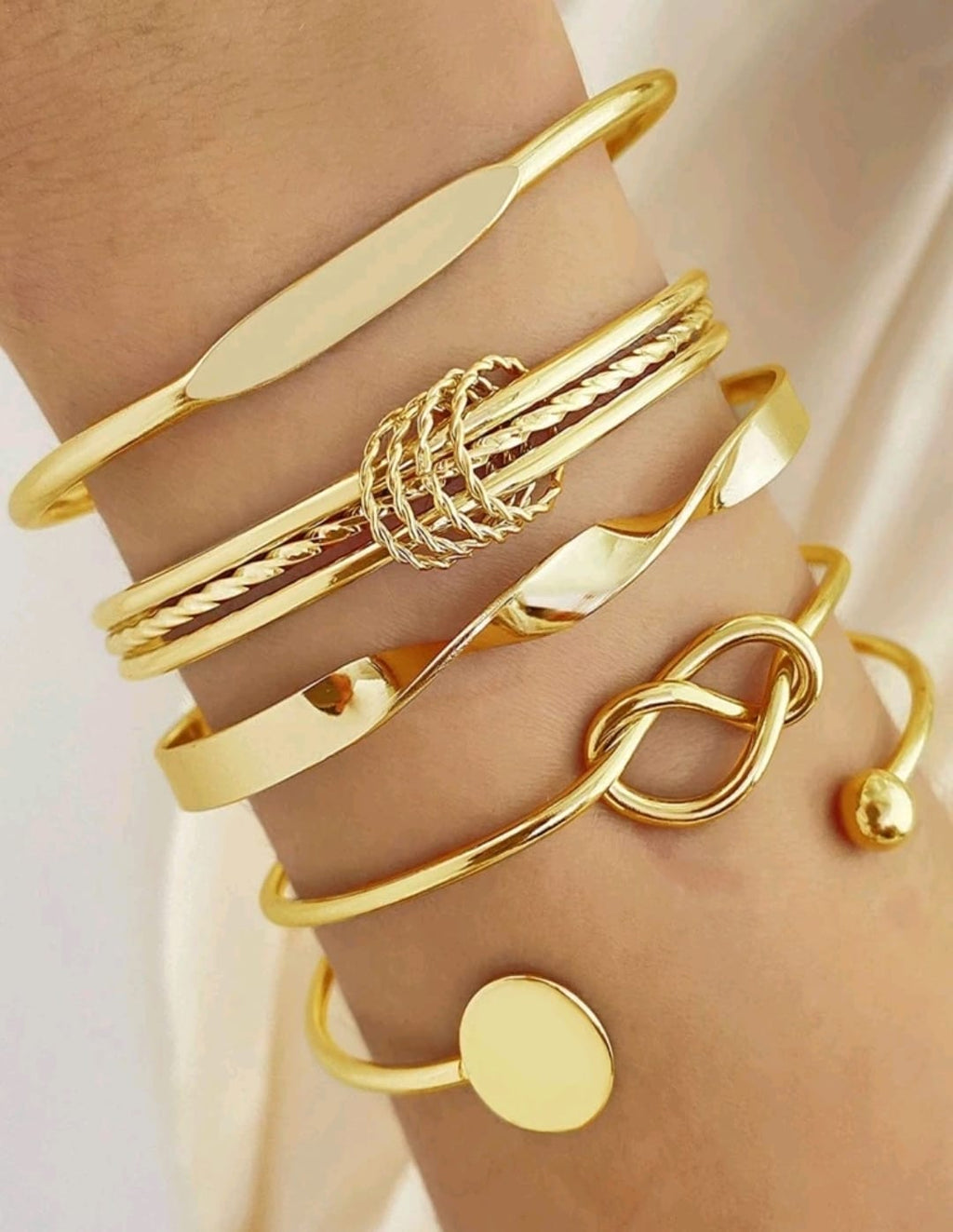 Set pulsera 5 de metal de mujeres sexy simple diariamente