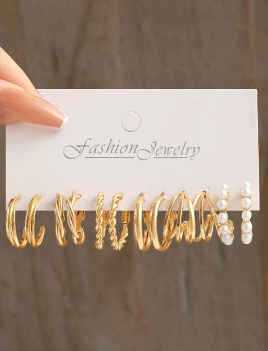 Conjunto De 6 Pares De Pendientes Con Aros Retorcidos Geométricos De Moda
