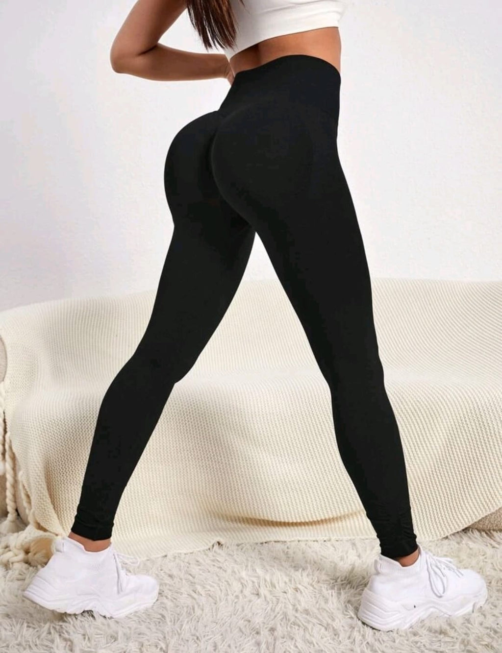 SHEIN Sport Studio Leggings De Yoga Sin Costuras De Alta Elasticidad Con Control De Abdomen Para Gimnasio