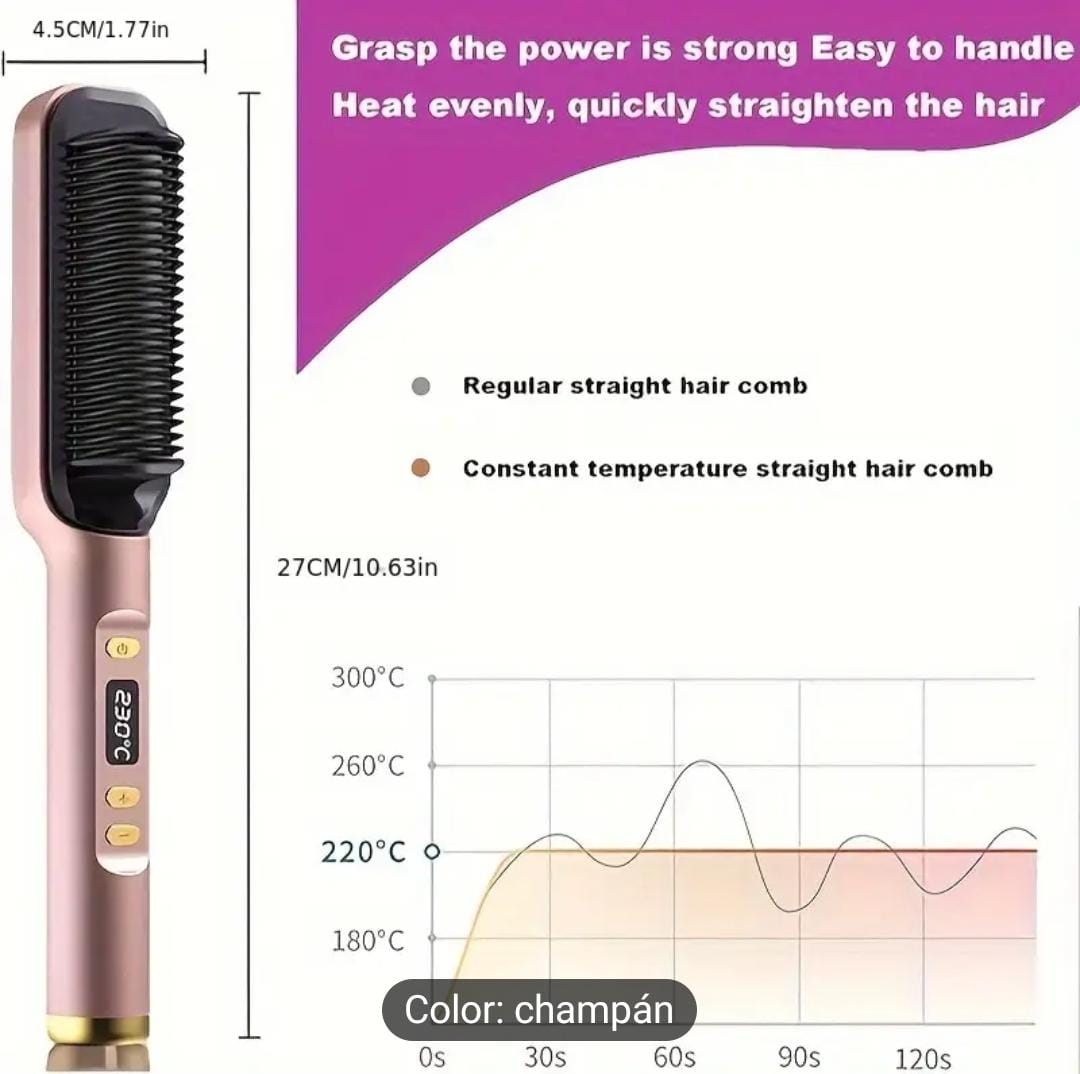 Peine eléctrico alisador de cabello recto estilo europeo para el hogar, alisador