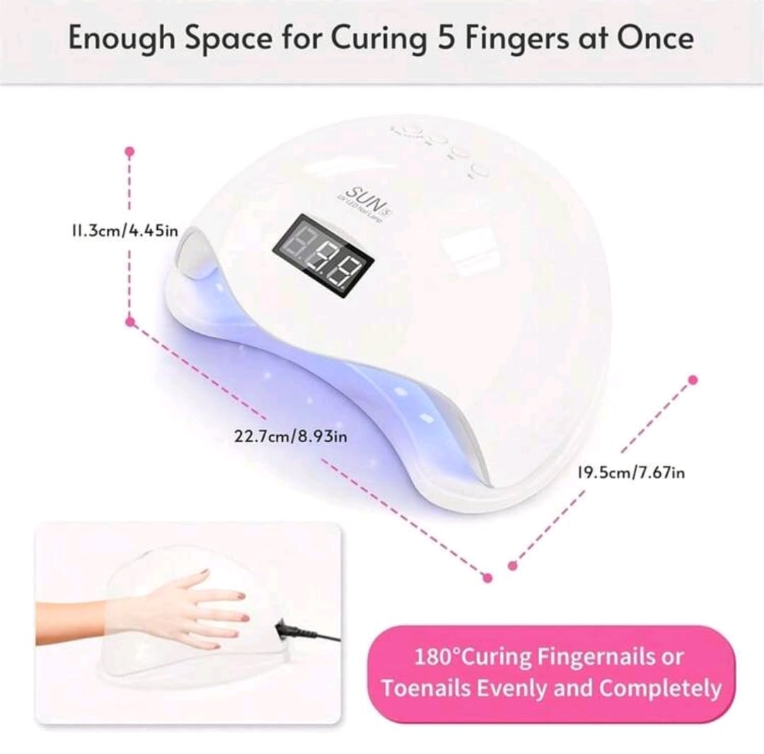 1 Pieza Xl Lámpara De Uñas Led, Secador De Uñas Gel Polaco Curado Luz Led
