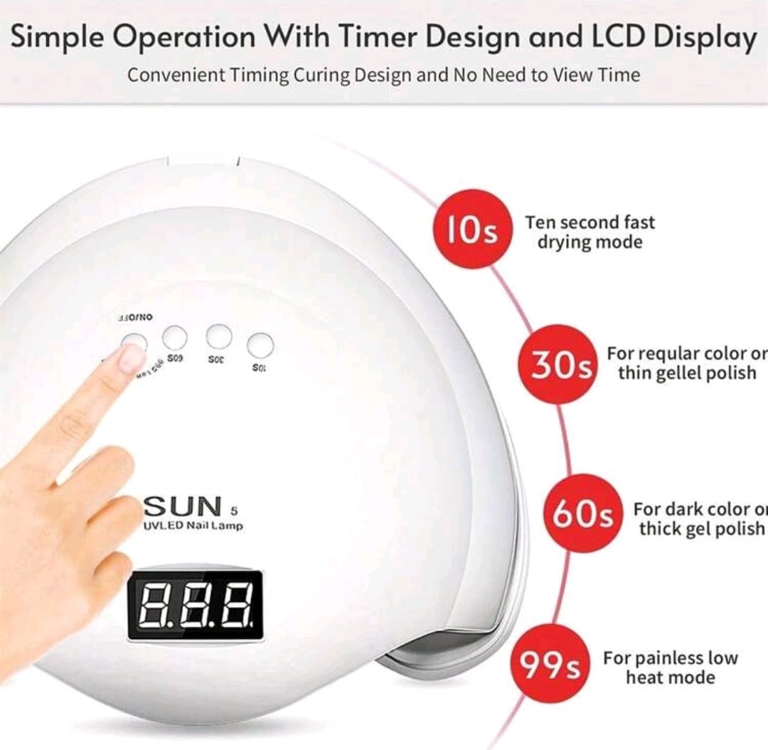 1 Pieza Xl Lámpara De Uñas Led, Secador De Uñas Gel Polaco Curado Luz Led