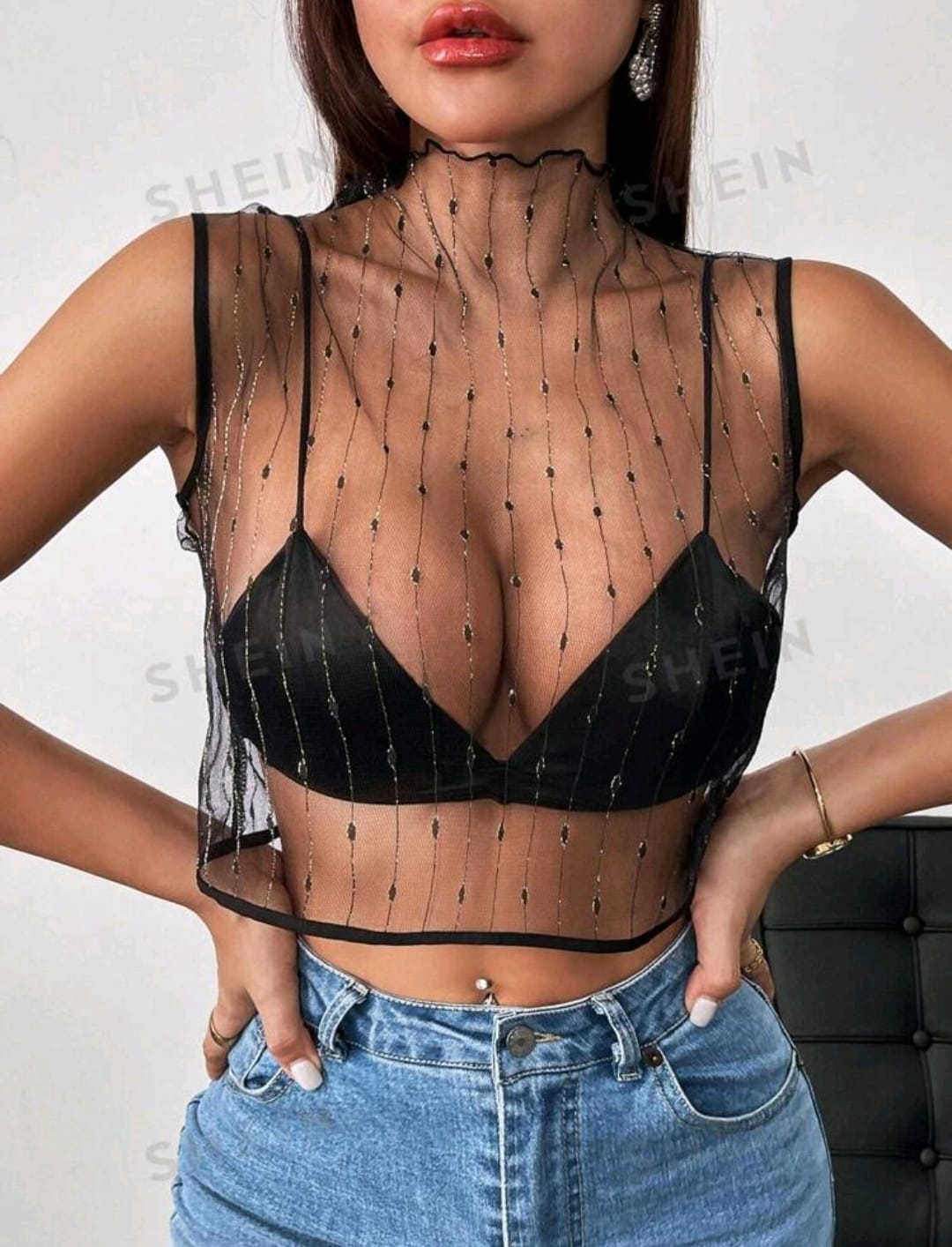 SHEIN Privé Top Transparente