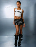 SUMWON WOMEN Top corto ajustado con estampado