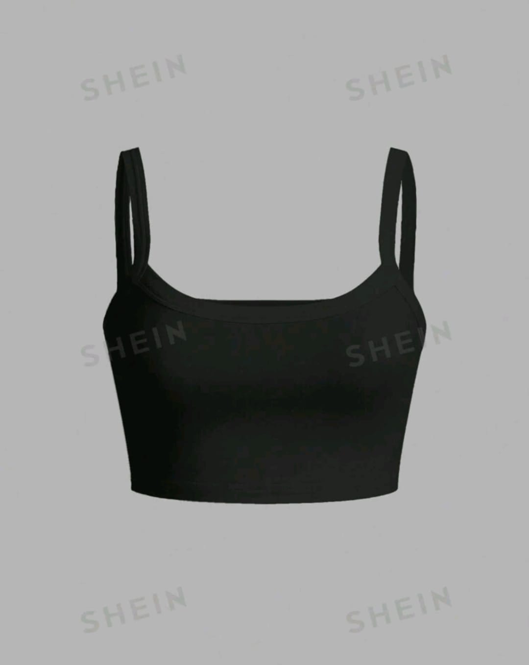 Slaydiva Top corto tipo camiseta de tirantes ajustada de unicolor