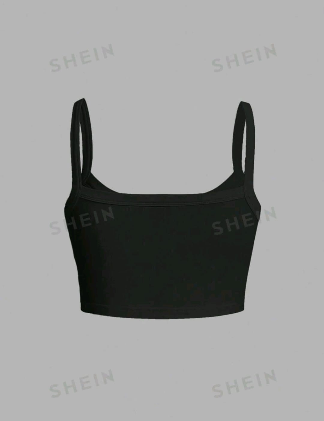 Slaydiva Top corto tipo camiseta de tirantes ajustada de unicolor