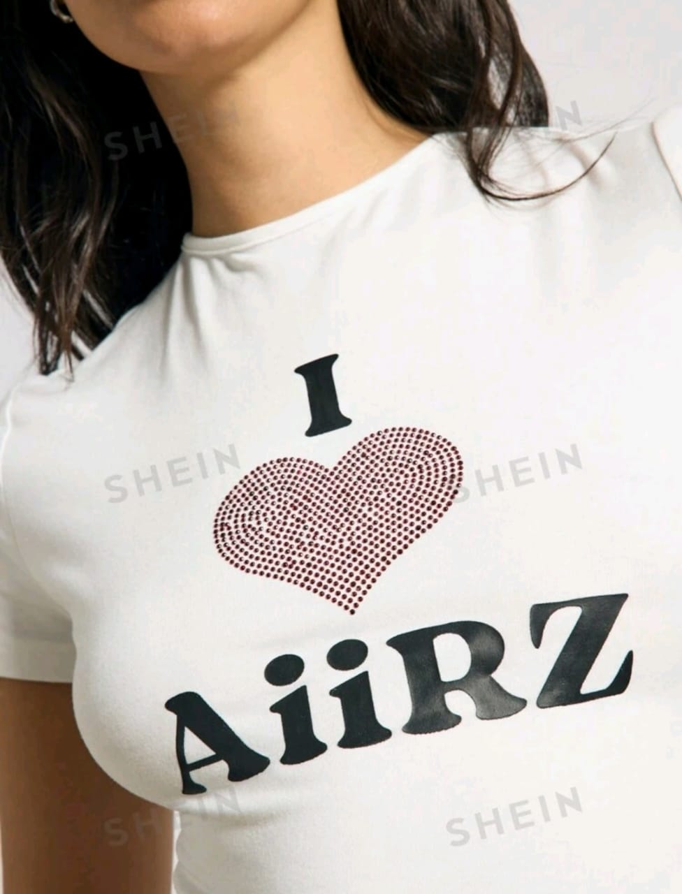 AiiRZ Camiseta ajustada con estampado gráfico "I Love AiiRZ"