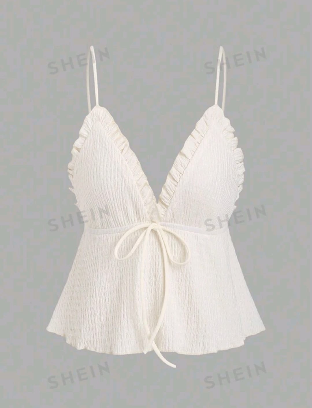 Sweetra Camisola sin espalda de mujer para verano con dobladillo de volantes