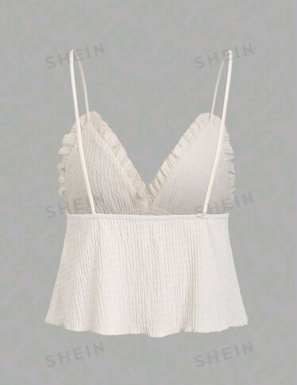 Sweetra Camisola sin espalda de mujer para verano con dobladillo de volantes