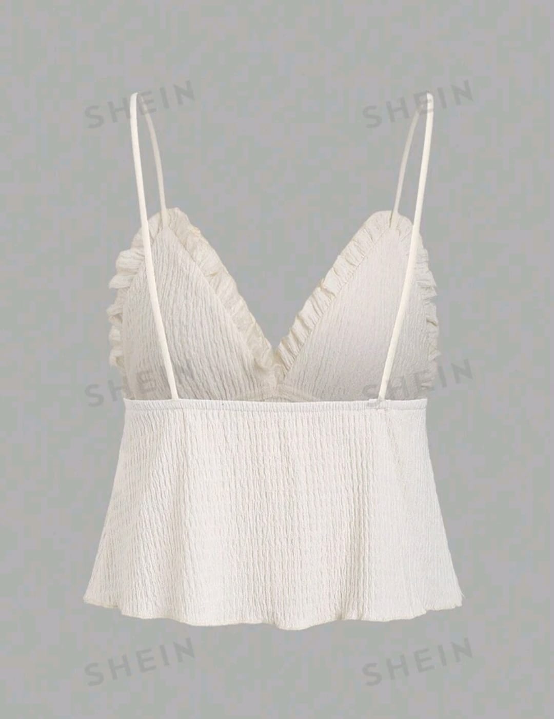 Sweetra Camisola sin espalda de mujer para verano con dobladillo de volantes