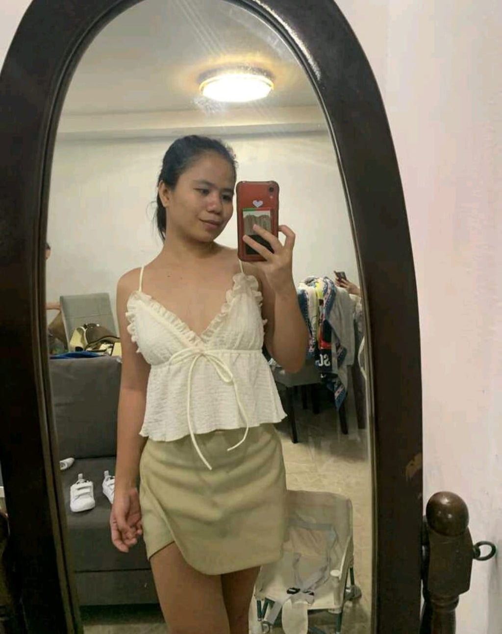 Sweetra Camisola sin espalda de mujer para verano con dobladillo de volantes